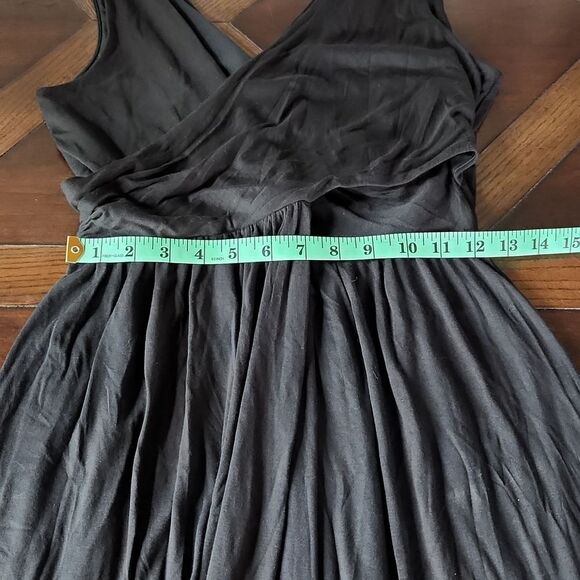Loft -717 cross front and back black dress faux wrap Women's‎ Small - Picture 5 of 8